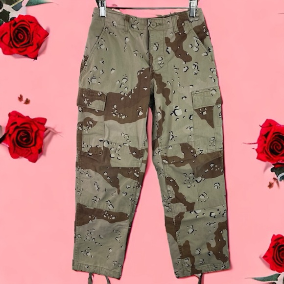 Vintage Desert Camouflage Trousers | Extra Small ExShort | 50% Cotton 50% Nylon - Picture 14 of 14